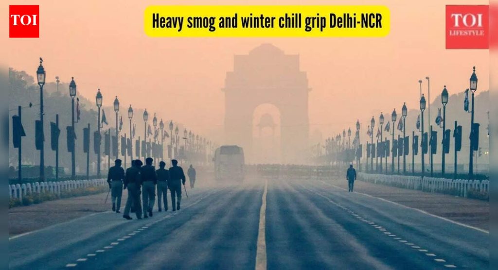 दिल्ली हवामान अपडेट: दाट धुके आणि हिवाळ्यात थंडीची पकड दिल्ली-एनसीआर; AQI काही प्रदेशांमध्ये ‘धोकादायक’ पातळीवर पोहोचतो