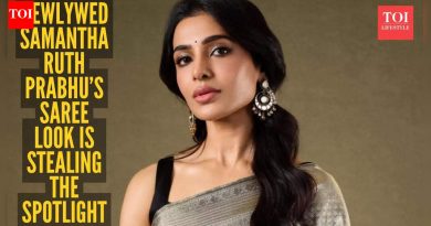 नवविवाहित सामंथा रुथ प्रभू रेशमी साडीला स्टाईल मोमेंटमध्ये बदलते