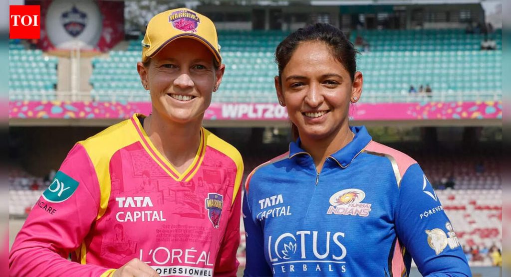 UP Warriorz 6.1 षटकात 57/1 | MI vs UPW, WPL लाइव्ह स्कोअर: Meg Lanning, Phoebe Litchfield Drive UP Warriorz forward vs Mumbai Indians