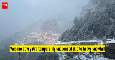 मुसळधार हिमवृष्टीमुळे वैष्णोदेवी यात्रा तात्पुरती स्थगित; हेलिकॉप्टर सेवेलाही फटका |