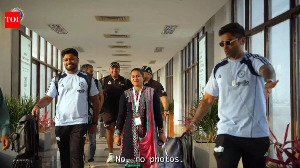 ‘चेट्टाला त्रास देऊ नकोस!’: सूर्यकुमार यादवच्या विमानतळावर संजू सॅमसनची धमाल उडाली कारण भारत अंतिम IND vs NZ T20I साठी केरळला पोहोचला | क्रिकेट बातम्या