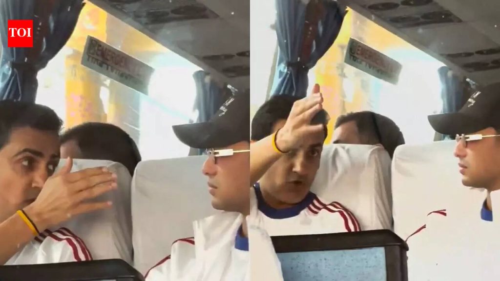 गौतम गंभीर टीम बसमध्ये फॉर्म नसलेल्या अभिषेक शर्मासोबत गंभीर गप्पा मारत आहे – पहा