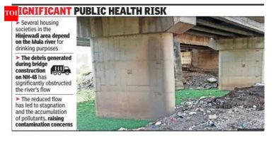 हिंजवडीतील रहिवाशांना पिण्याच्या पाण्याची चिंता भेडसावत असल्याने ढिगाऱ्यामुळे मुळा प्रवाहात अडथळे येत आहेत